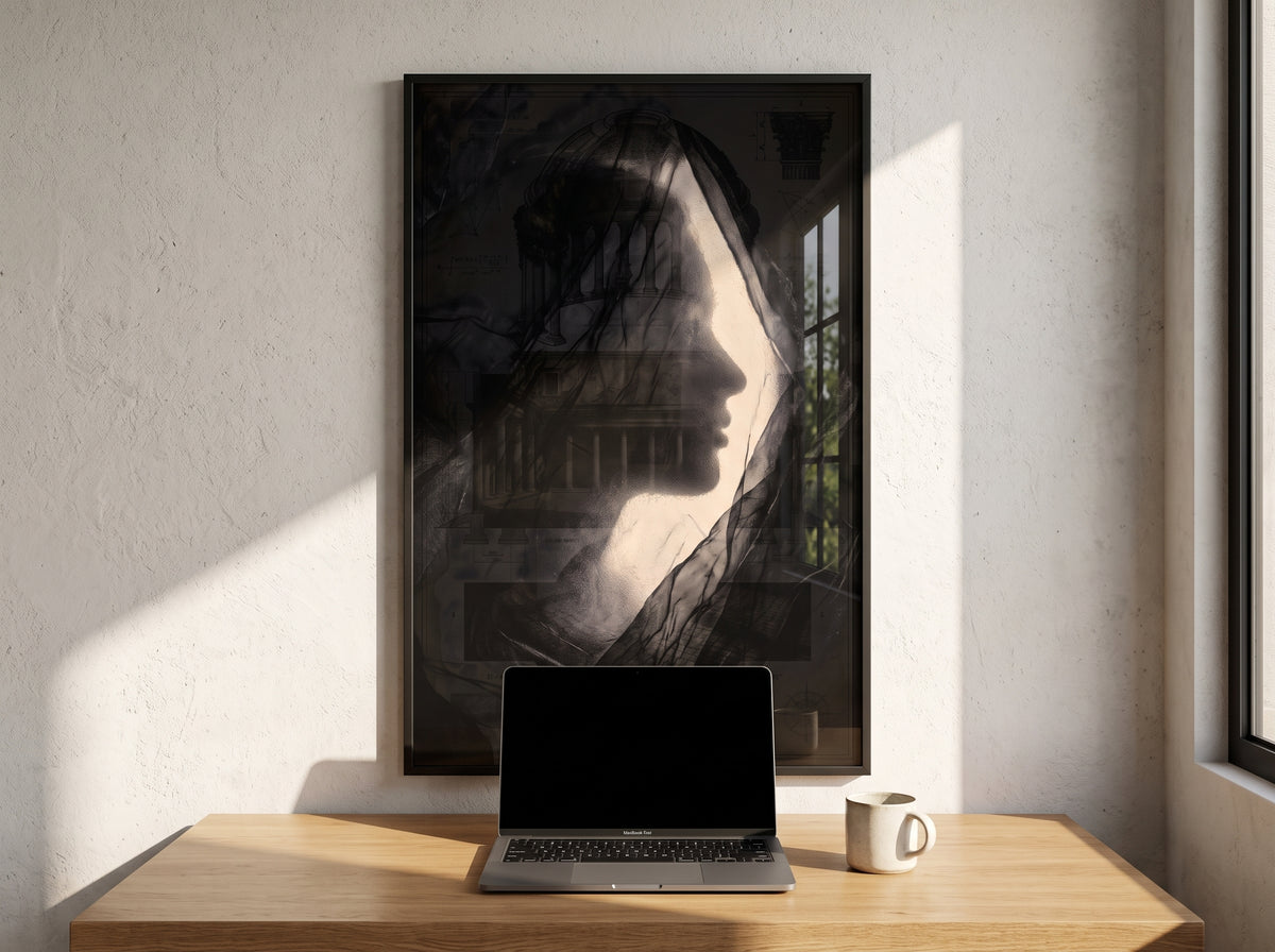 Gothic Silhouette Matte Poster — Dark Portrait Wall Art for Moody Home Decor