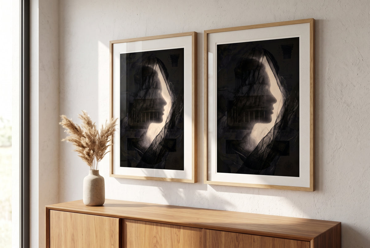 Gothic Silhouette Matte Poster — Dark Portrait Wall Art for Moody Home Decor