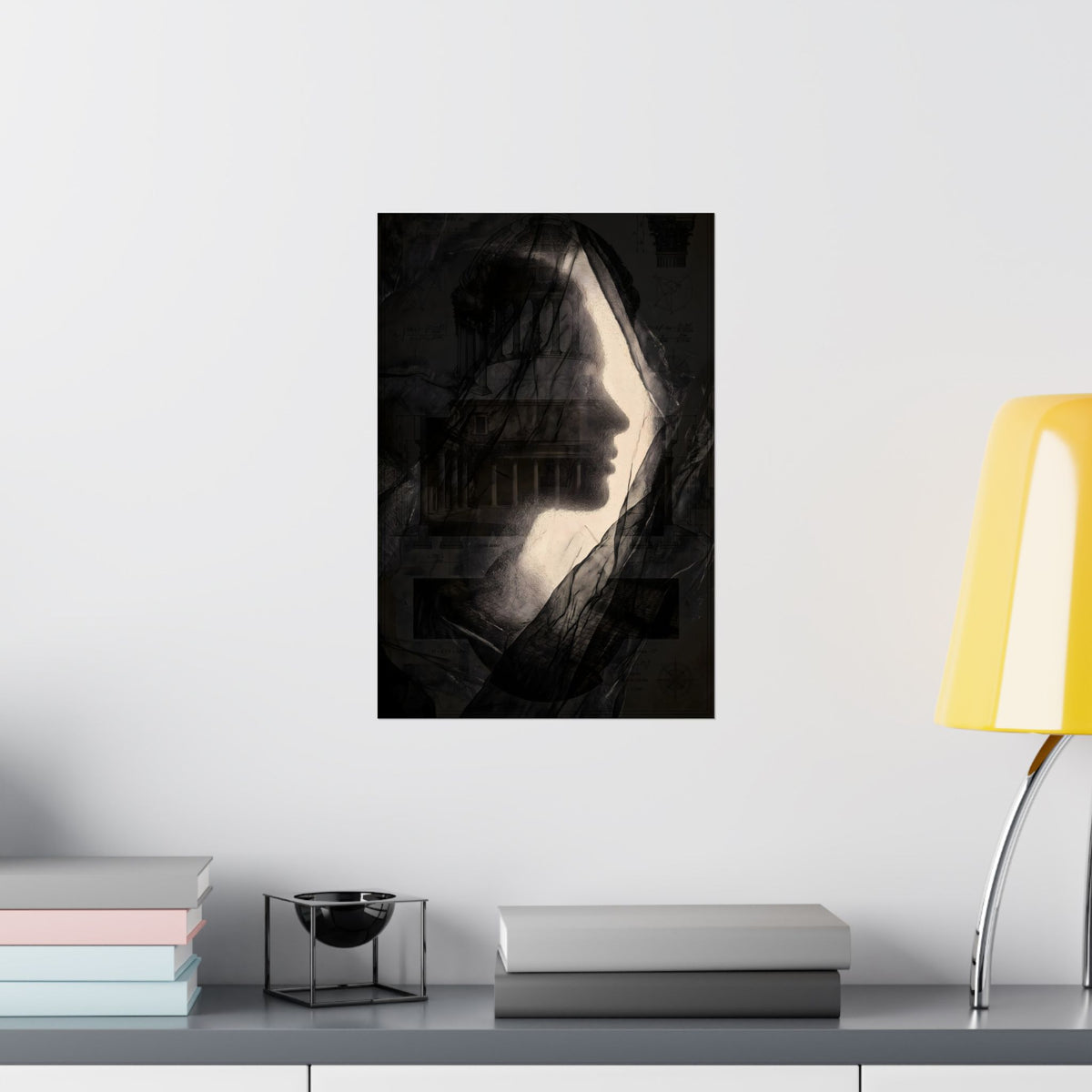 Gothic Silhouette Matte Poster — Dark Portrait Wall Art for Moody Home Decor