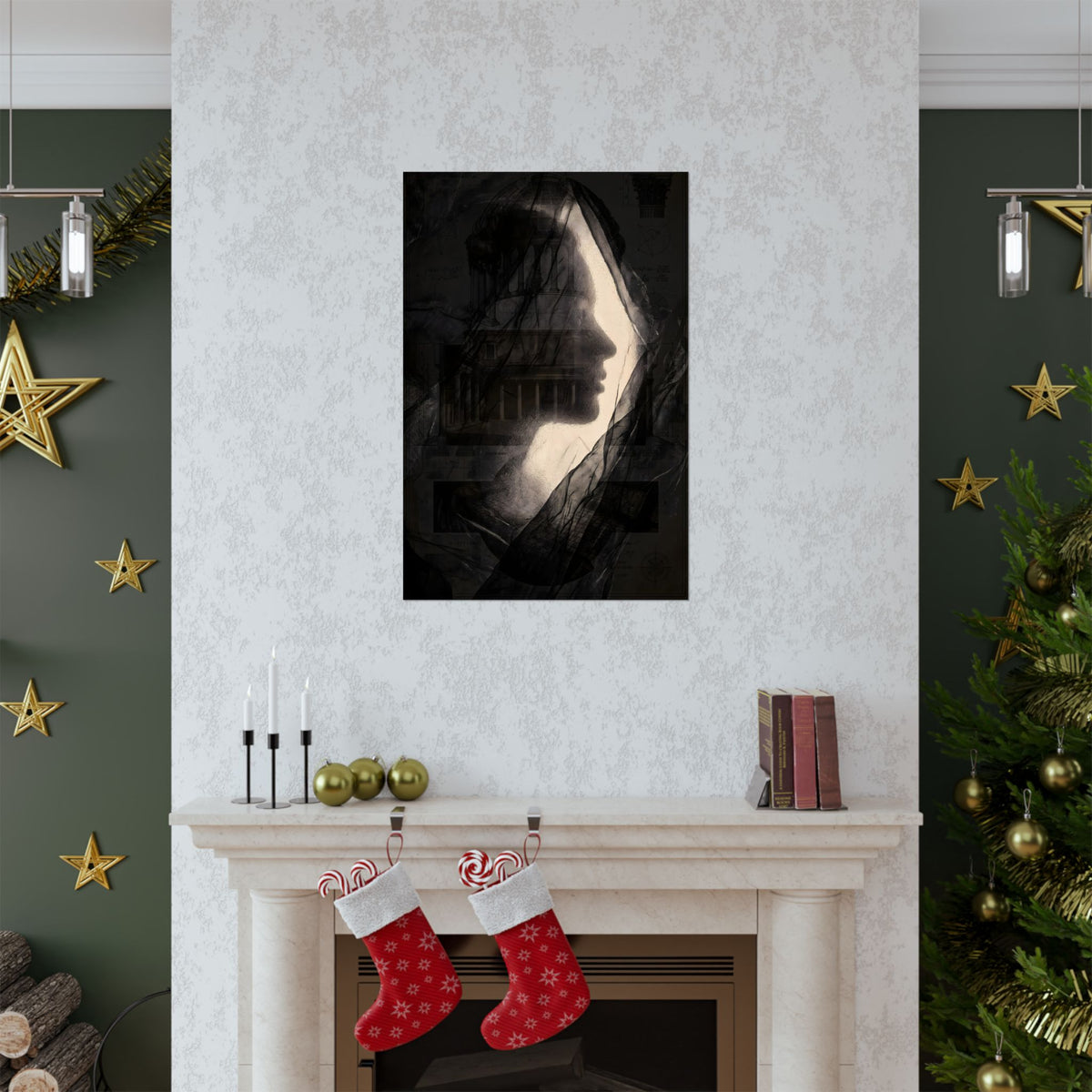 Gothic Silhouette Matte Poster — Dark Portrait Wall Art for Moody Home Decor