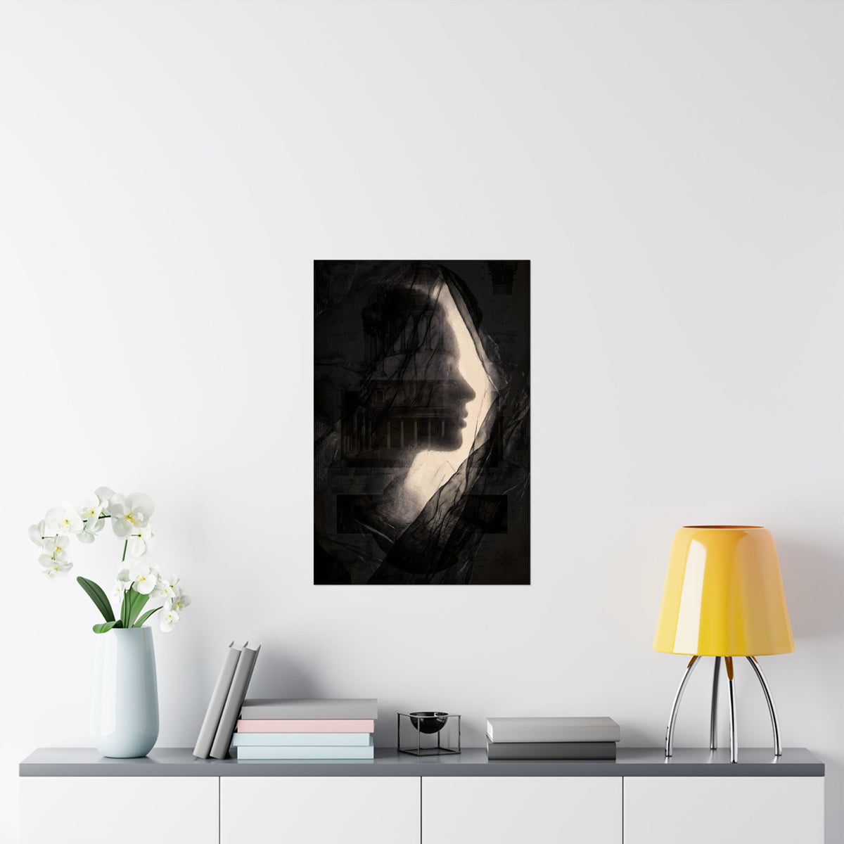 Gothic Silhouette Matte Poster — Dark Portrait Wall Art for Moody Home Decor