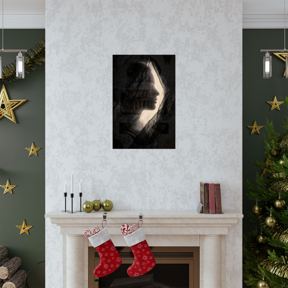 Gothic Silhouette Matte Poster — Dark Portrait Wall Art for Moody Home Decor